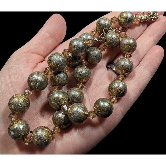 Charming Charlie Glitter Ball Glam Silver And Gold Tone Beaded Necklace - Picture 4 of 7